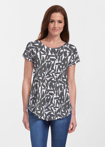 Pick Up Sticks (14300) ~ Short Sleeve Scoop Neck Flowy Tunic