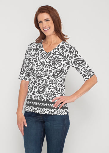 Victoria (14301) ~ Signature Elbow Sleeve V-Neck Top