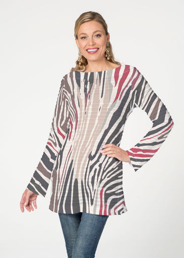 Fruity Stripes Neutral (14305) ~ Banded Boatneck Tunic