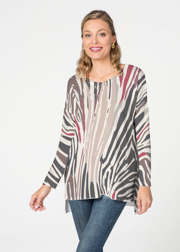 Fruity Stripe Neutral (14305) Slouchy Butterknit Top