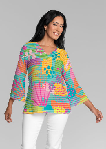 Gloria (14310) ~ Banded 3/4 Bell-Sleeve V-Neck Tunic