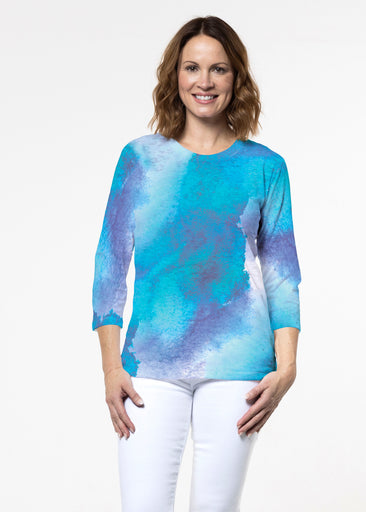 Galaxy Blue (14311) ~ Signature 3/4 Sleeve Crew Neck Top