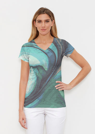 Stella (14313) ~ Signature Cap Sleeve V-Neck Shirt