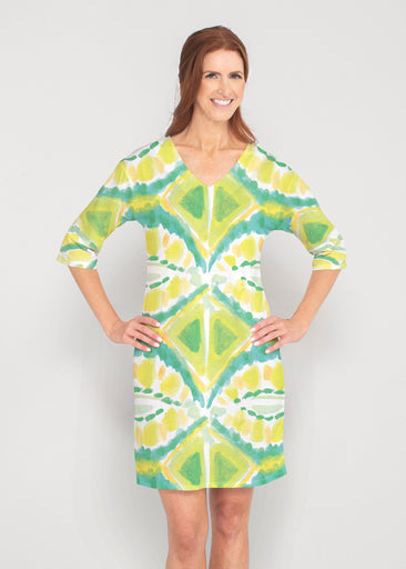 Limeade (17272) ~ Drop Shoulder 3/4 Sleeve V-Neck Dress