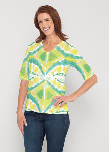 Limeade (17272) ~ Signature Elbow Sleeve V-Neck Top