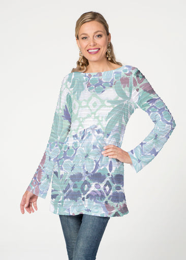 Bali Minty Blue (17291) ~ Banded Boatneck Tunic