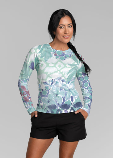 Bali Minty Blue (17291) ~ Long Sleeve Rash Guard