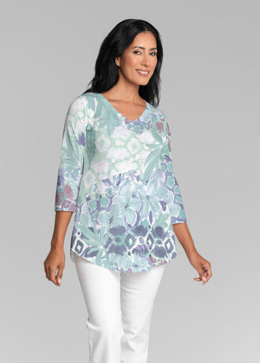 Bali Minty Blue (17291) ~ V-neck Flowy Tunic