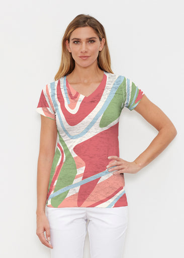 Boomerang (17292) ~ Signature Cap Sleeve V-Neck Shirt