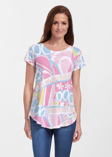 CFT: Signature Short Sleeve Scoop Neck Flowy Tunic – Whimsy Rose
