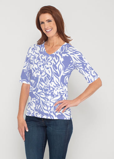 Summer Breeze Perri (8164) ~ Signature Elbow Sleeve V-Neck Top