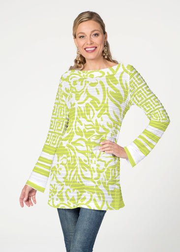 Greek Breeze Lime (8165) ~ Banded Boatneck Tunic