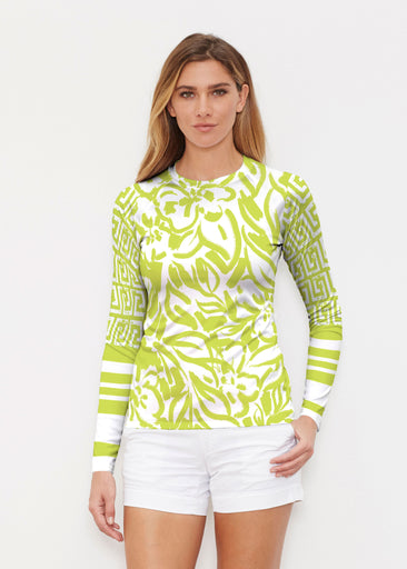 Greek Breeze Lime (8165) ~ Long Sleeve Rash Guard