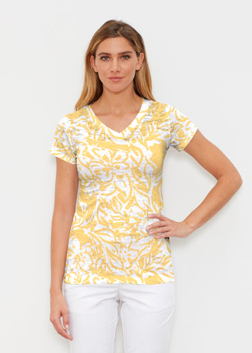 Summer Breeze Golden (8169) ~ Signature Cap Sleeve V-Neck Shirt