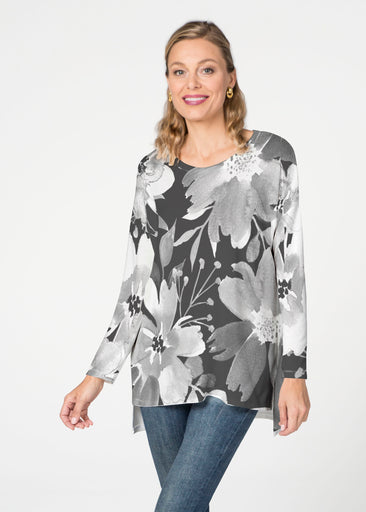 Festive Bloom Black (8174 ~ Slouchy Butterknit Top